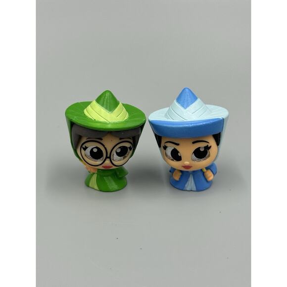Disney Doorables Sleeping Beauty Fairy Godmothers Fauna & Merryweather Set Of 2 - Picture 1 of 6